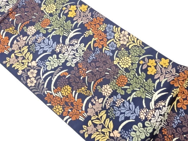 JAPANESE FUKURO OBI / KARA-ORI / WOVEN FLORAL PLANTS